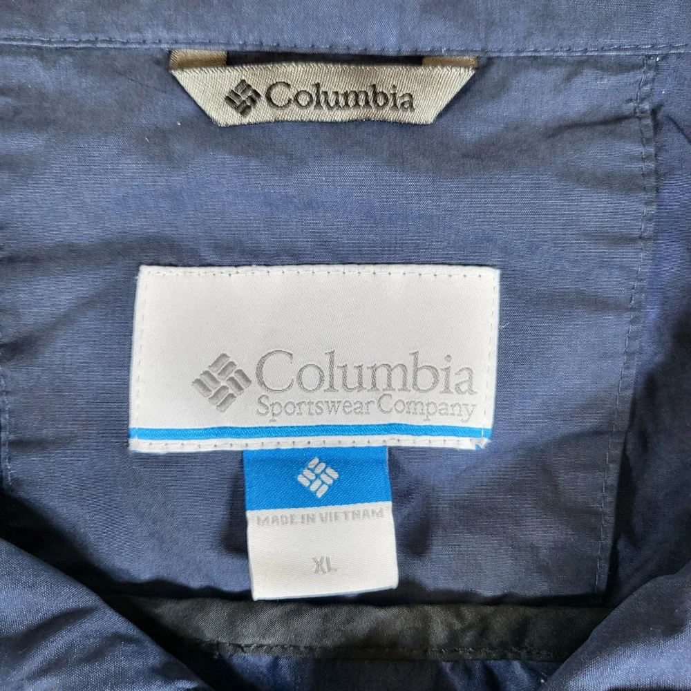 Columbia Mens Jacket Full Zip Up Lightweight Blue‎ Omni-Shield Size XL